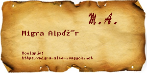 Migra Alpár névjegykártya